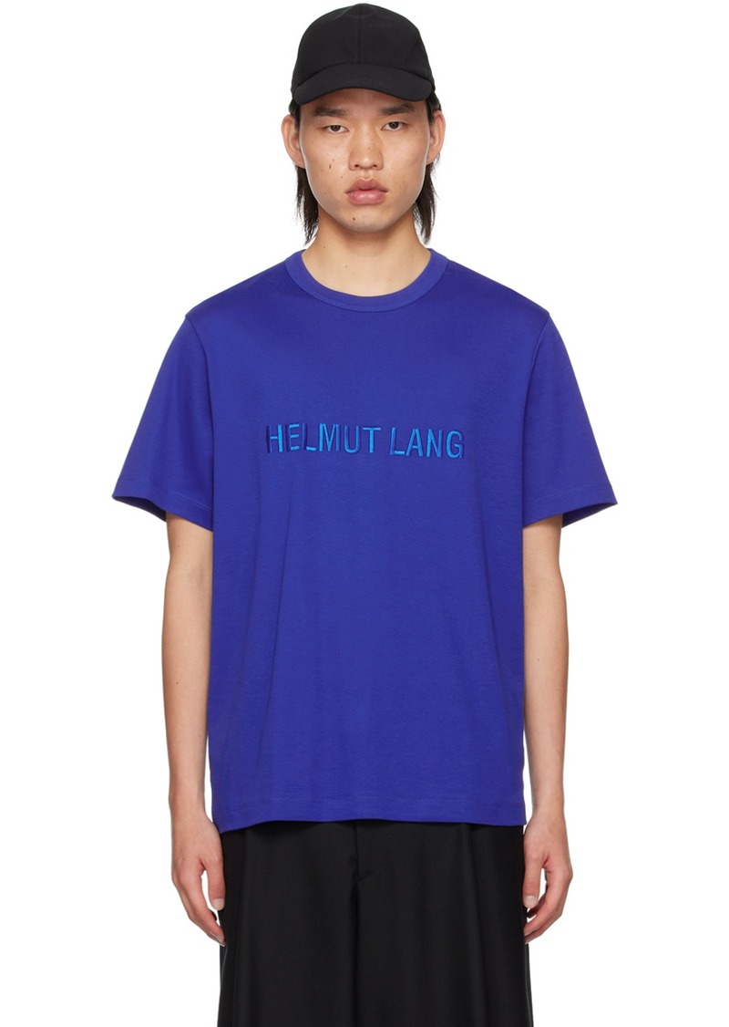 Helmut Lang Blue Embroidered Logo T-Shirt