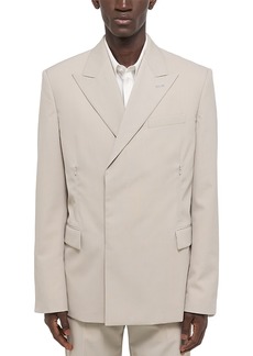 Helmut Lang Boxy Relaxed Fit Double Breasted Suit Jacket