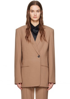 Helmut Lang Brown Single-Double Breasted Blazer