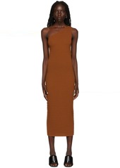 Helmut Lang Brown Viscose Midi Dress