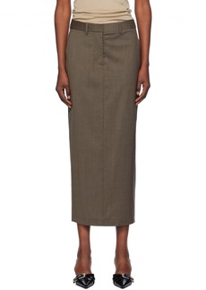 Helmut Lang Brown Zip Maxi Skirt