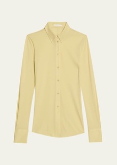 Helmut Lang Button-Front Jersey Shirt