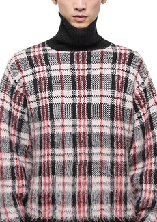 Helmut Lang Chunky Plaid Turtleneck Sweater