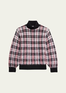 Helmut Lang Chunky Plaid Turtleneck Sweater