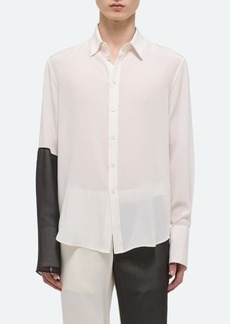 Helmut Lang Colorblocked Silk Button-Up Shirt