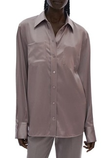 Helmut Lang Core Silk Blend Button-Up Blouse