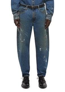Helmut Lang Cropped Wide Leg Jeans in Mid Indigo Painter