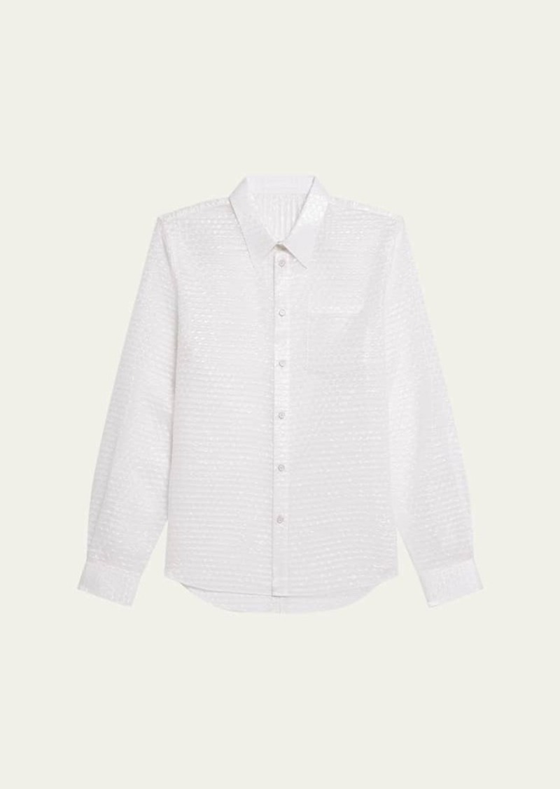 Helmut Lang Curved Long-Sleeve Bubble Shirt