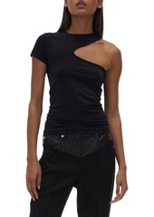 Helmut Lang Cutout Short Sleeve Top in Black at Nordstrom