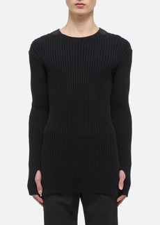 Helmut Lang Cutout Sleeve Organic Cotton Rib Sweater