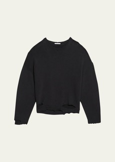 Helmut Lang Distressed Ribbed Crewneck Sweater