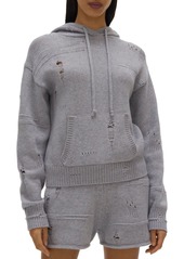 Helmut Lang Distressed Sweater Knit Hoodie