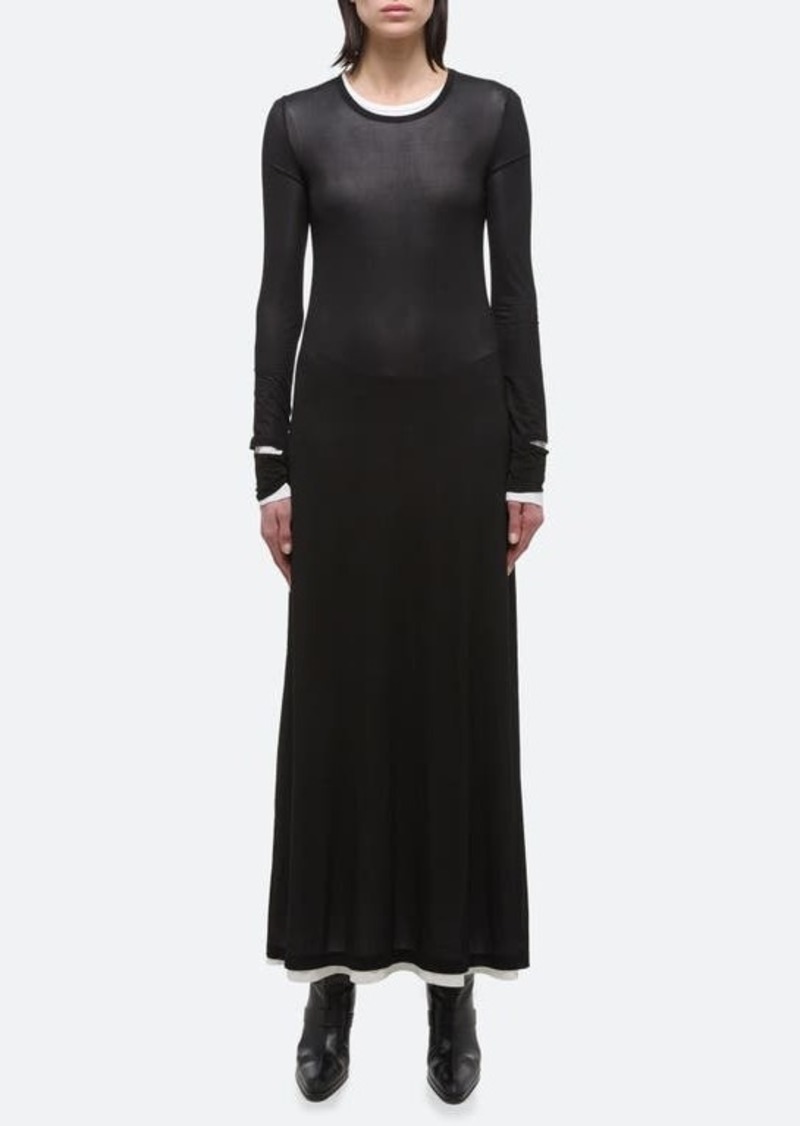 Helmut Lang Double Layer Long Sleeve Maxi Dress