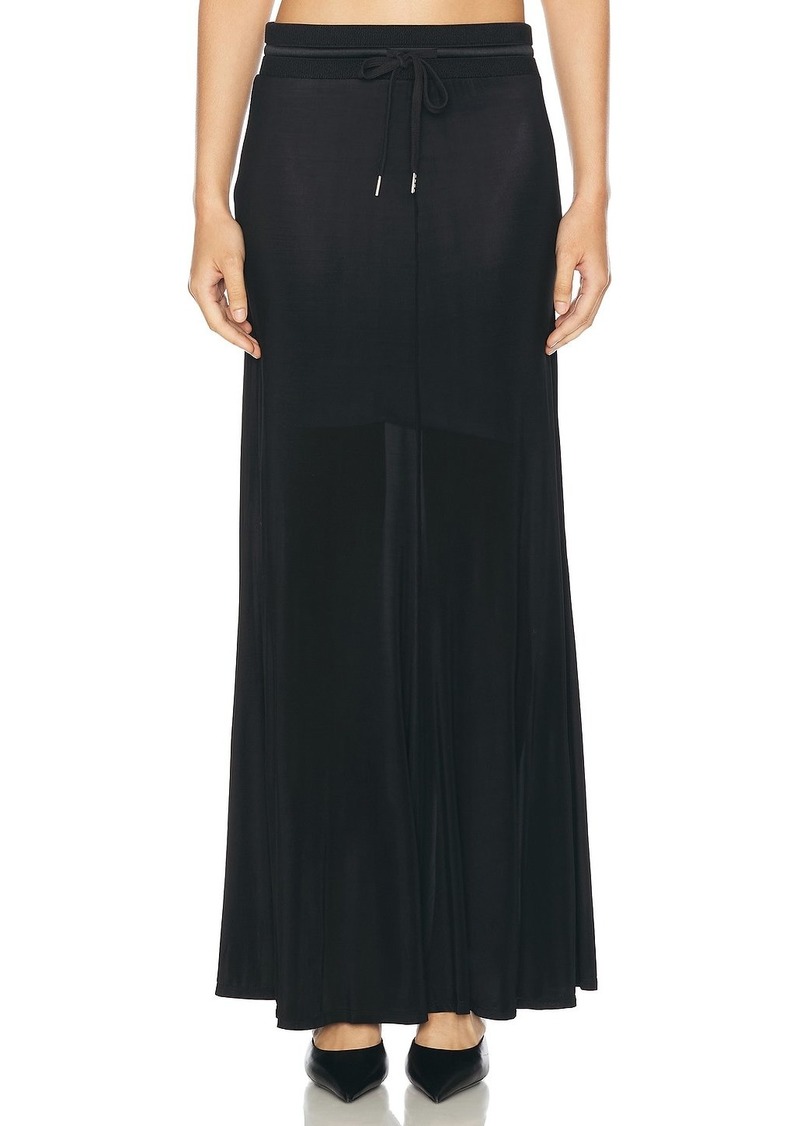 Helmut Lang Drawstring Waist Maxi Skirt