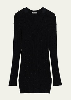 Helmut Lang Embroidered Mini Sweater Dress