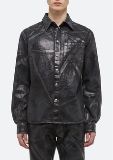 Helmut Lang Foiled Cotton Denim Shirt Jacket