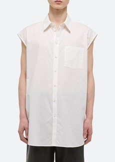 Helmut Lang Gender Inclusive Sleeveless Cotton Button-Up Shirt