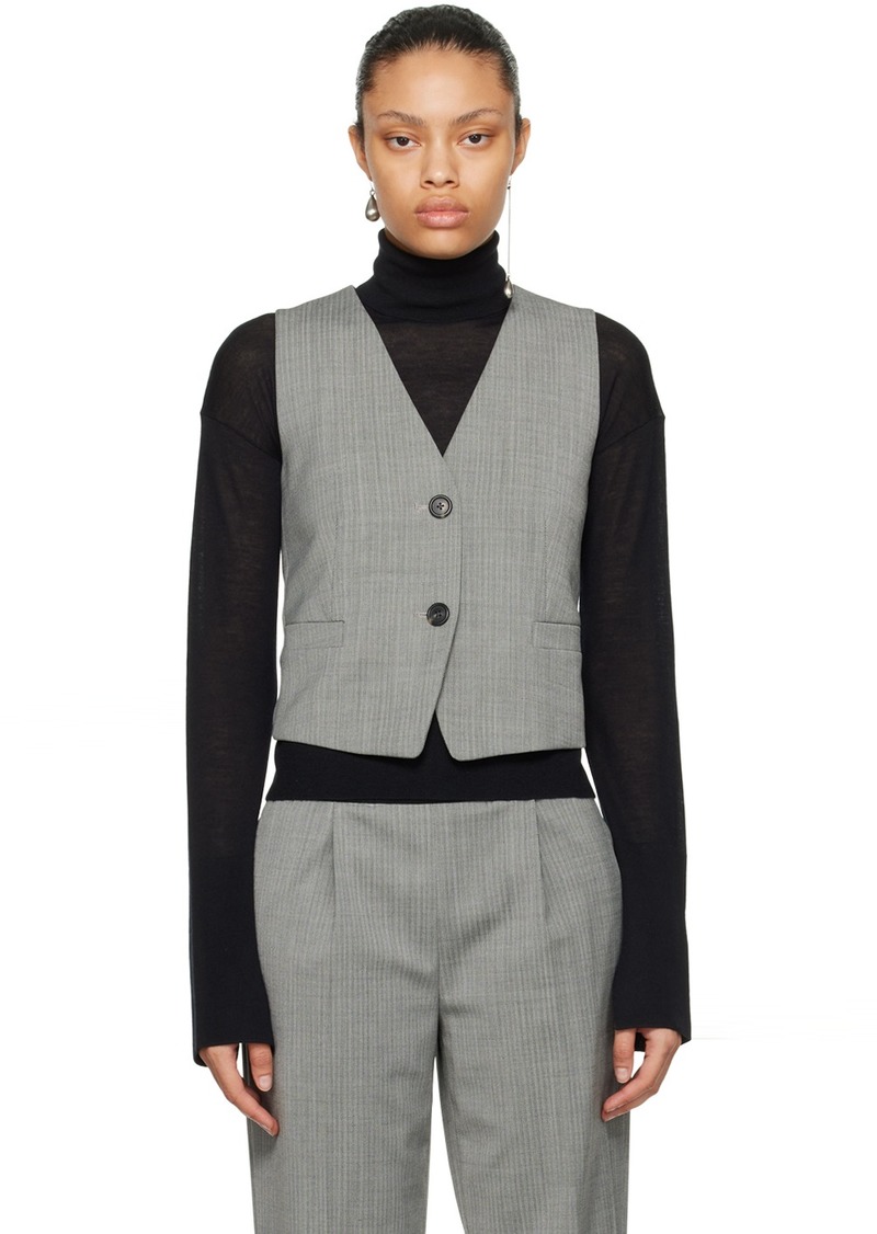 Helmut Lang Gray & Black Cutout Vest