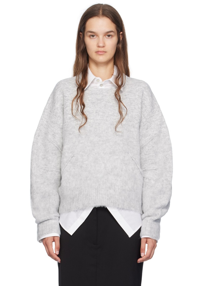 Helmut Lang Gray Brushed Apex Sweater