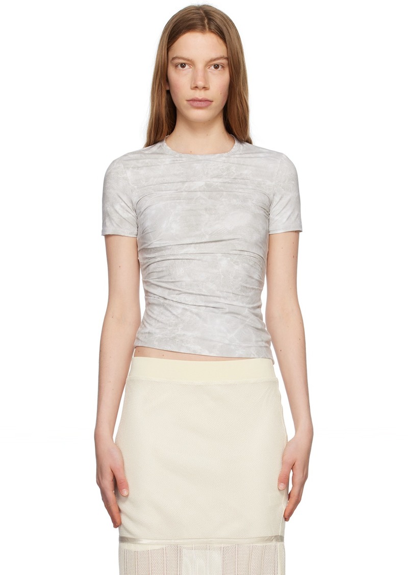 Helmut Lang Gray Ruched T-Shirt