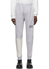 Helmut Lang Grey & Off-White Colorblock Jogger Lounge Pants