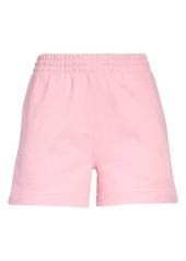 Helmut Lang High Waist Cotton Sweat Shorts in Light Pink at Nordstrom