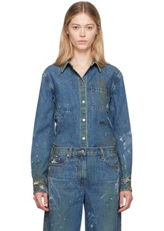 Helmut Lang Indigo Painted Denim Shirt