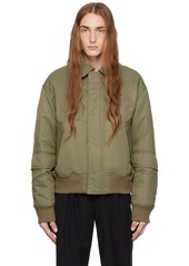 Helmut Lang Khaki Relaxed Bomber Jacket