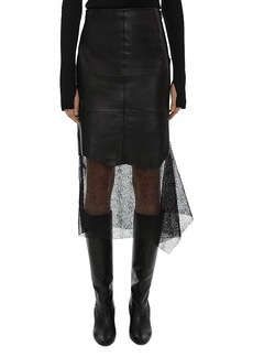 Helmut Lang Leather & Lace Skirt