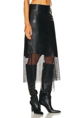 Helmut Lang Leather Lace Skirt