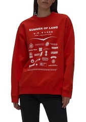 Helmut Lang Lifeguard Badge Cotton Crewneck Sweatshirt in Fiery Red at Nordstrom