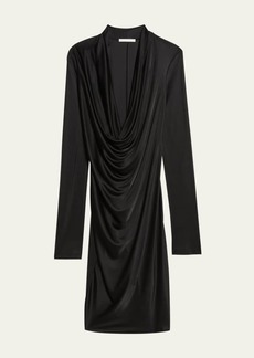 Helmut Lang Liquid Jersey Cowl-Neck Dress