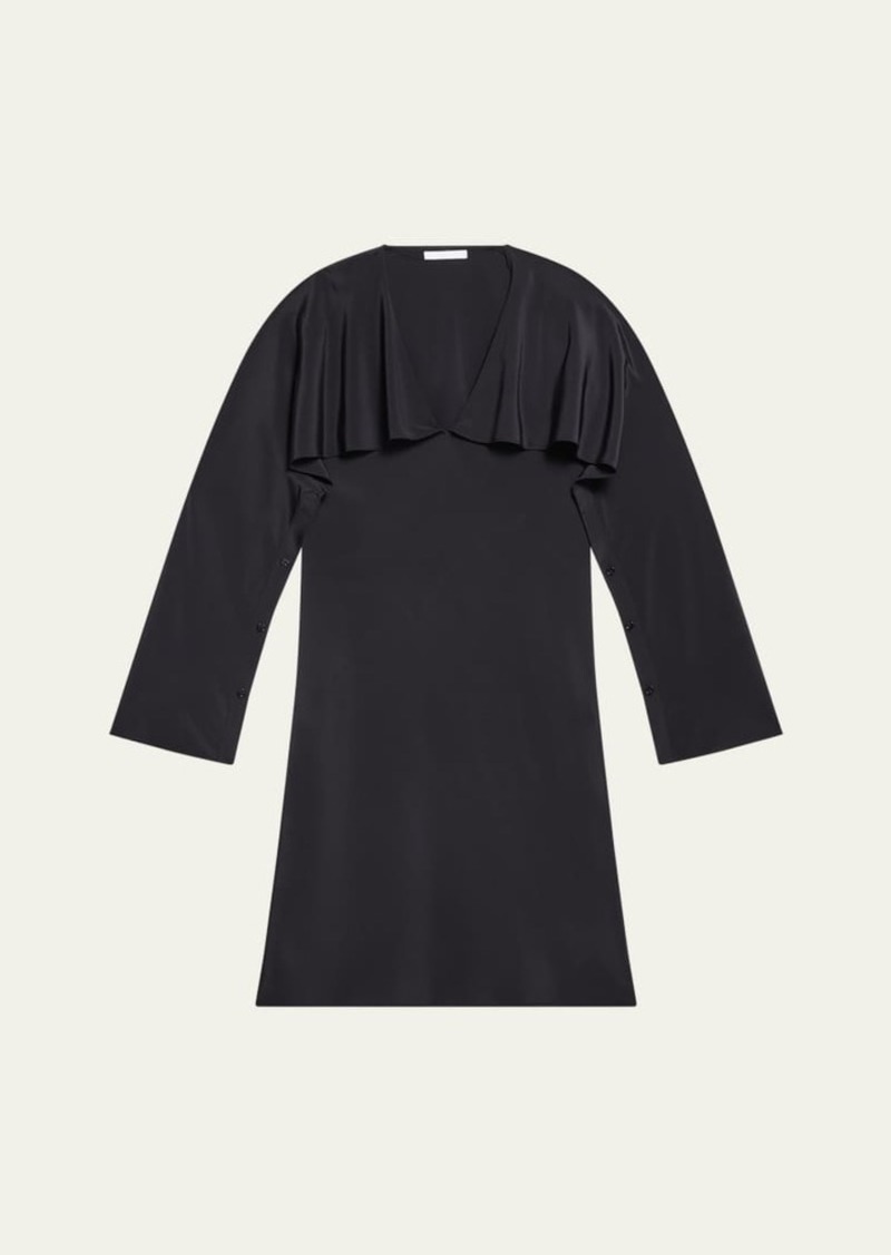 Helmut Lang Long-Sleeve Silk Scarf Dress