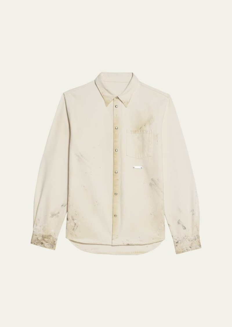 Helmut Lang Men's Dirty-Effect Overshirt