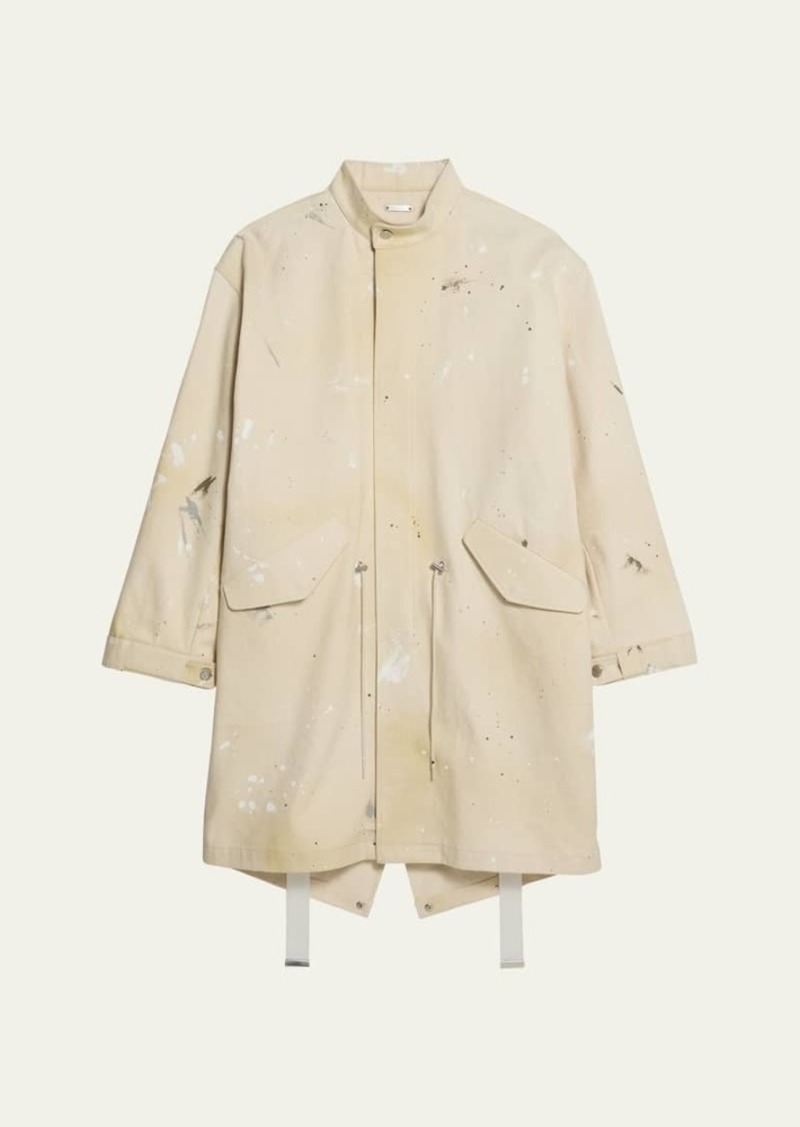 Helmut Lang Men's Paint Splatter Denim Parka