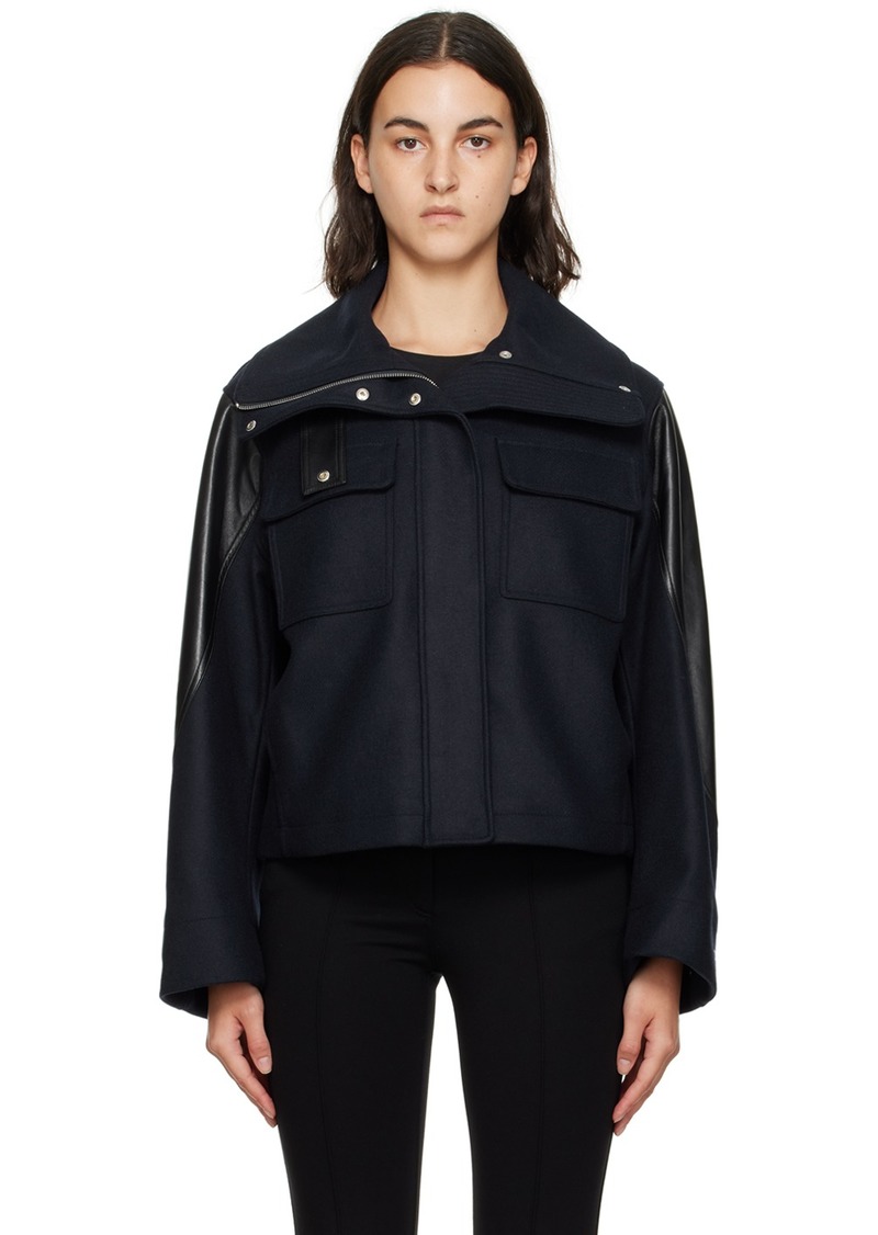 Helmut Lang Navy Cropped Jacket