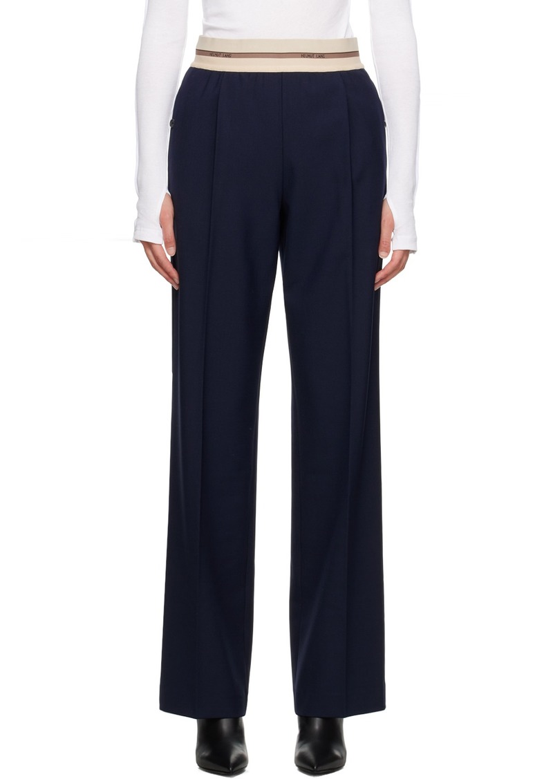 Helmut Lang Navy Wide-Leg Trousers