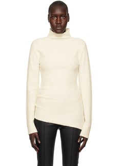 Helmut Lang Off-White Asymmetric Turtleneck