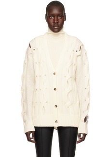 Helmut Lang Off-White Cut Out Cardigan