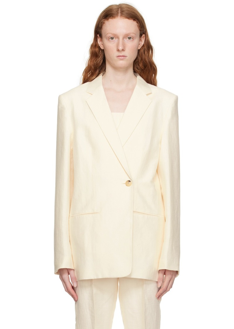 Helmut Lang Off-White Double-Breasted Blazer