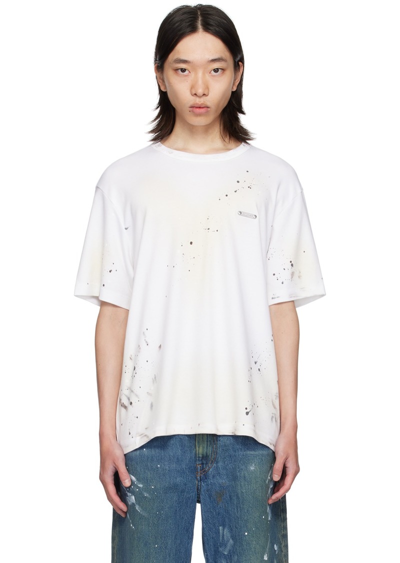 Helmut Lang Off-White Painted T-Shirt