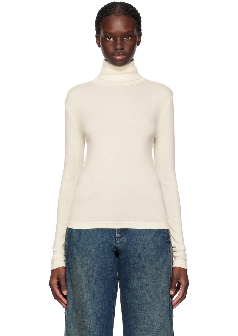 Helmut Lang Off-White Rib Turtleneck