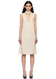 Helmut Lang Off-White Scarf Midi Dress