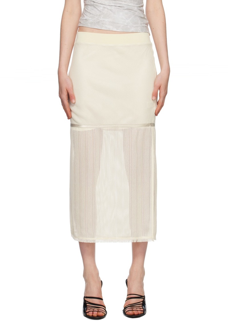 Helmut Lang Off-White Tiered Midi Skirt