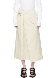 Helmut Lang Off-White Trench Wrap Midi Skirt