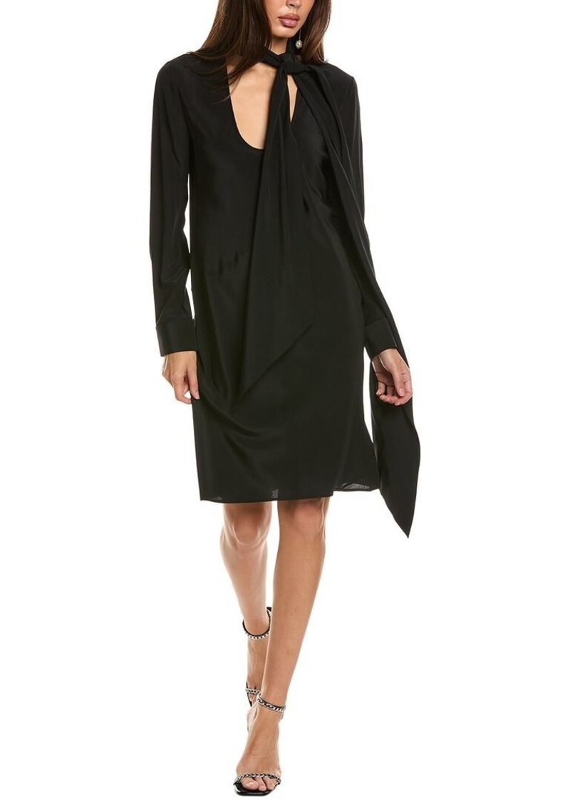 Helmut Lang Opaque Scarf Silk Dress