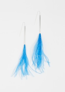 Helmut Lang Ostrich Feather Earrings