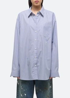 Helmut Lang Oversize Stripe Cotton Button-Up Shirt