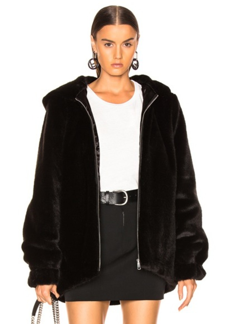 faux mink bomber jacket