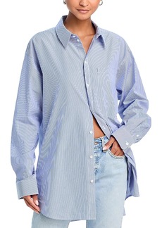 Helmut Lang Oversized Striped Button Down Shirt